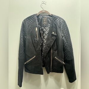 Guess Black Suede Quilted Jacket